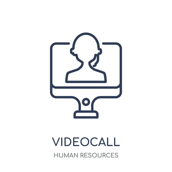 Icono Videocall Diseño Símbolo Lineal Videocall Colección Recursos Humanos — Vector de stock