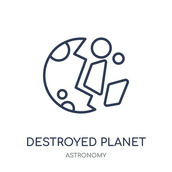 Förstörd Planet Ikonen Förstört Planeten Linjär Symbol Design Från Astronomi — Stock vektor