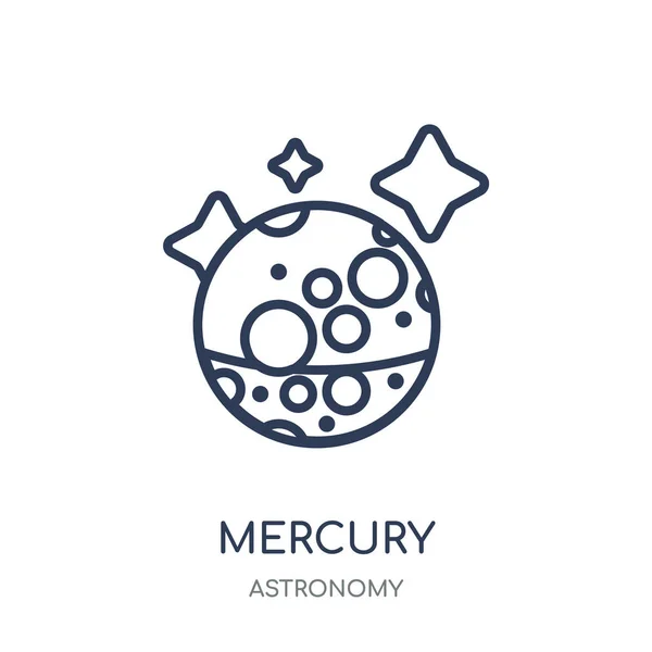 Icono Mercurio Diseño Símbolo Lineal Mercury Colección Astronomy — Archivo Imágenes Vectoriales