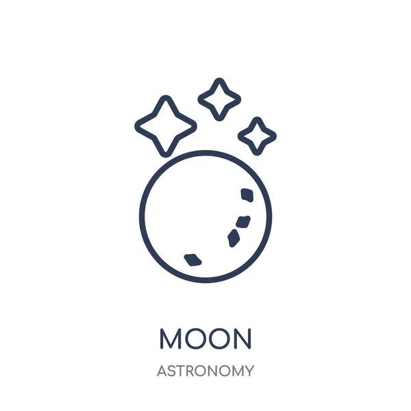 Het Pictogram Van Maan Maan Lineaire Symbool Ontwerp Uit Astronomy — Stockvector