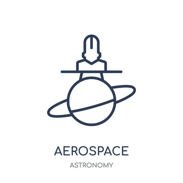 Icône Aérospatiale Design Aérospatial Symboles Linéaires Collection Astronomy — Image vectorielle