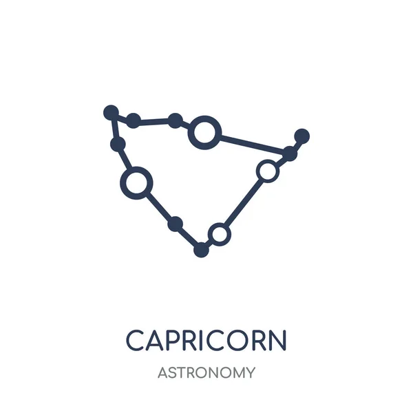 Icône Capricorne Conception Symboles Linéaires Capricorne Collection Astronomie — Image vectorielle