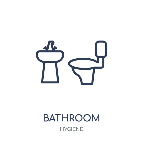 浴室のアイコン 浴室衛生コレクションから線形シンボル デザイン 白い背景の上の簡単なアウトライン要素ベクトル図 — ストックベクタ