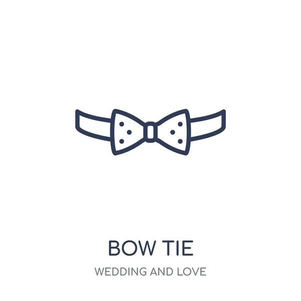 Ícone Laço Bow Tie Design Símbolo Linear Casamento Coleção Amor — Vetor de Stock