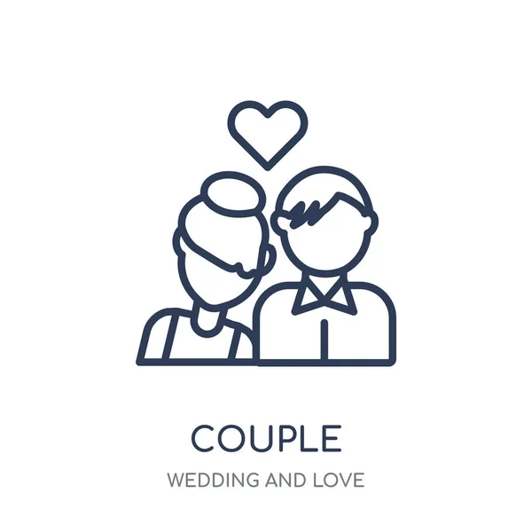 Ícone Casal Design Símbolo Linear Casal Casamento Coleção Amor Desenho —  Vetores de Stock
