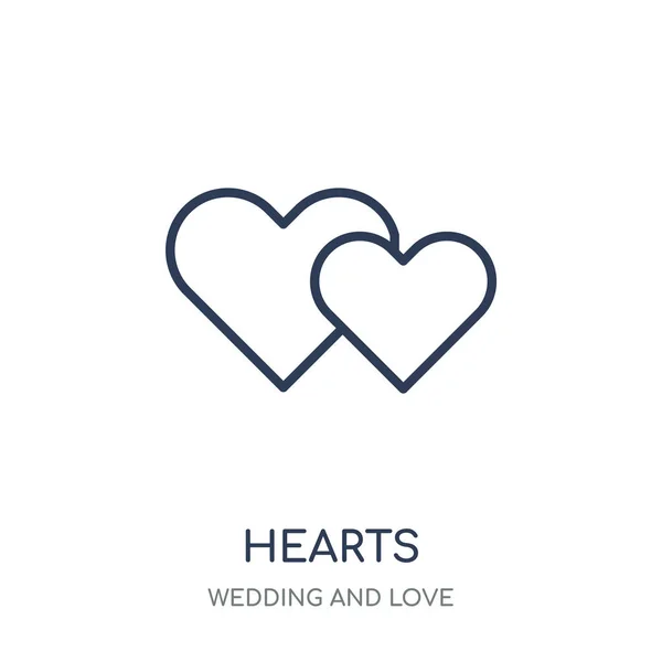 Kalp Simgesi Kalpler Doğrusal Sembolü Tasarım Düğün Sevgi Koleksiyonundan Beyaz — Stok Vektör