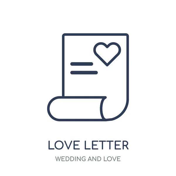 Ícone Carta Amor Amor Carta Design Símbolo Linear Casamento Coleção —  Vetores de Stock