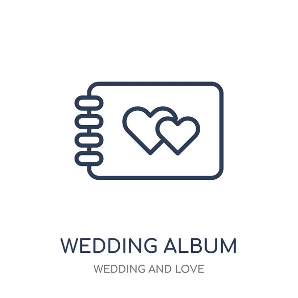 Bruiloft Album Pictogram Bruiloft Album Lineaire Symbool Ontwerp Van Huwelijk — Stockvector