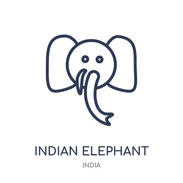 Elefante Indio Icono Elefante Indio Diseño Símbolo Lineal Colección India — Vector de stock