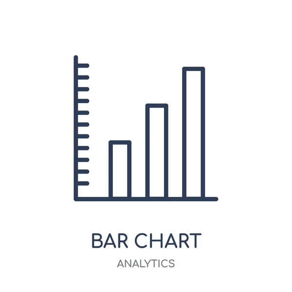 Icono Gráfico Barras Diseño Símbolo Lineal Gráfico Barras Colección Analytics — Vector de stock