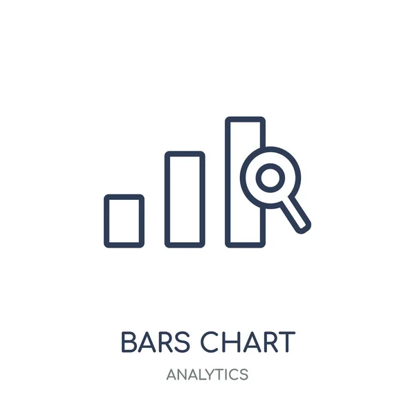 Icono Análisis Gráfico Barras Diseño Símbolos Lineales Análisis Gráfico Barras — Vector de stock