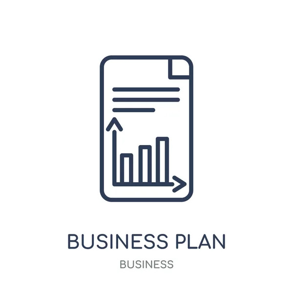 ビジネス プランのアイコン ビジネス計画線形シンボル デザイン ビジネス コレクションから 白い背景の上の簡単なアウトライン要素ベクトル図 — ストックベクタ