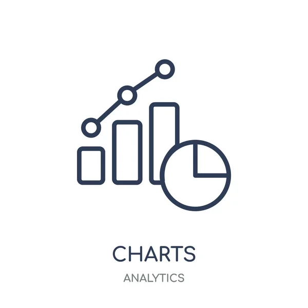 Grafieken Pictogram Grafieken Lineaire Symbool Ontwerp Uit Analytics Collectie Eenvoudig — Stockvector