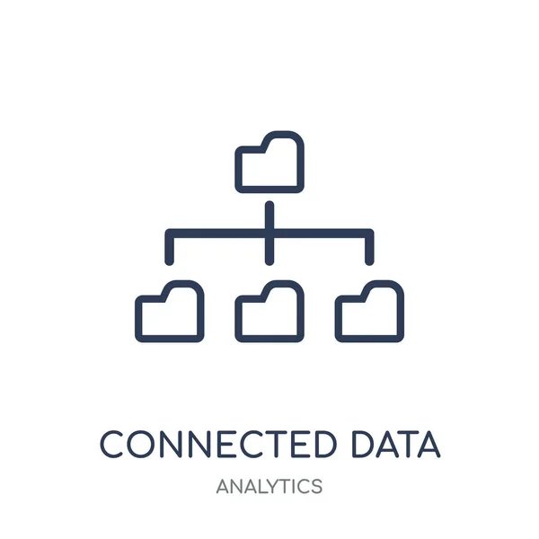 Εικονίδιο Δεδομένων Συνδεδεμένο Συνδεδεμένα Δεδομένα Σύμβολο Γραμμική Σχεδίαση Από Analytics — Διανυσματικό Αρχείο