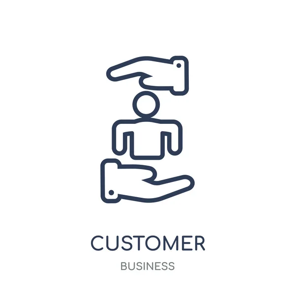 Ikona Klienta Projektu Klienta Symbol Liniowy Kolekcji Firmy Proste Konspektu — Wektor stockowy
