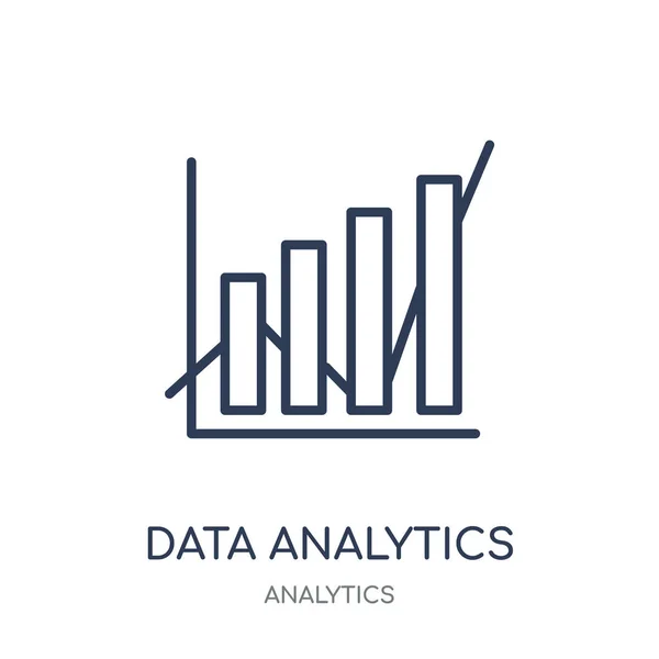 データ解析アイコン アナリティクスのコレクションからデータ分析線形シンボル デザイン 白い背景の上の簡単なアウトライン要素ベクトル図 — ストックベクタ