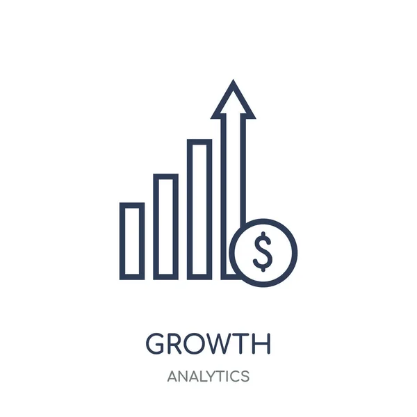 Het Pictogram Van Groei Groei Lineaire Symbool Ontwerp Uit Analytics — Stockvector