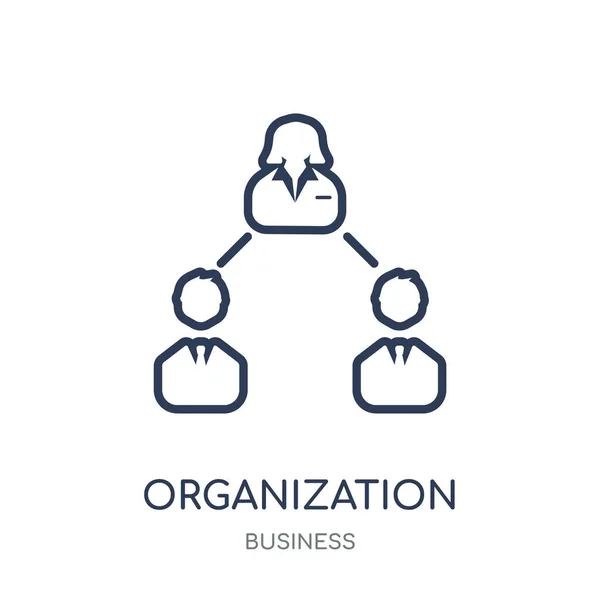 组织图标 从业务集合的组织线性符号设计 简单的大纲元素向量例证在白色背景 — 图库矢量图片