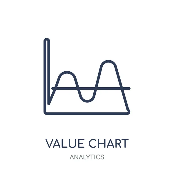Icono Gráfico Valor Diseño Símbolo Lineal Value Chart Colección Analytics — Vector de stock