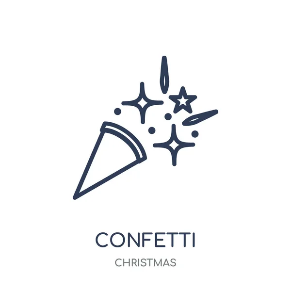 Konfetti Ikonen Konfetti Linjär Symbol Design Från Christmas Collection Enkel — Stock vektor