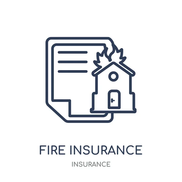 Знак Пожарной Страховки Линейное Страхование Пожара — стоковый вектор