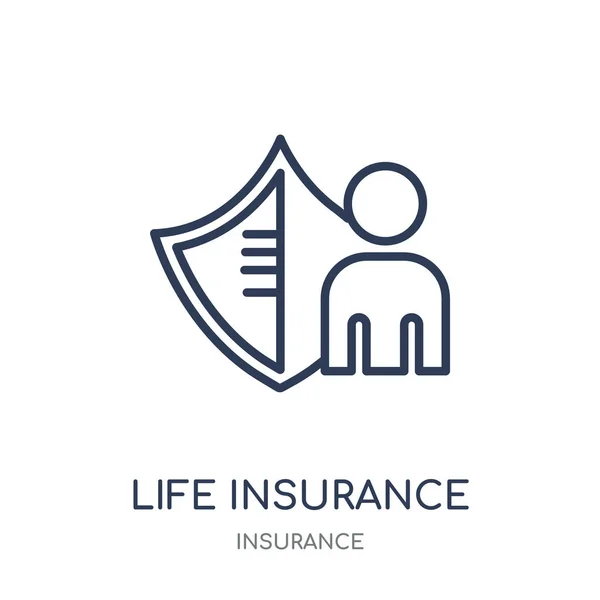 人寿保险图标 寿险线性符号设计从保险收集 — 图库矢量图片