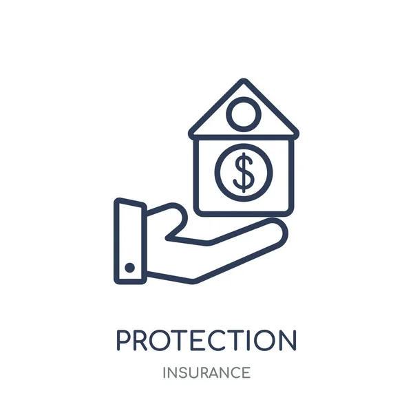 Icono Protección Protección Diseño Símbolo Lineal Colección Seguros — Vector de stock