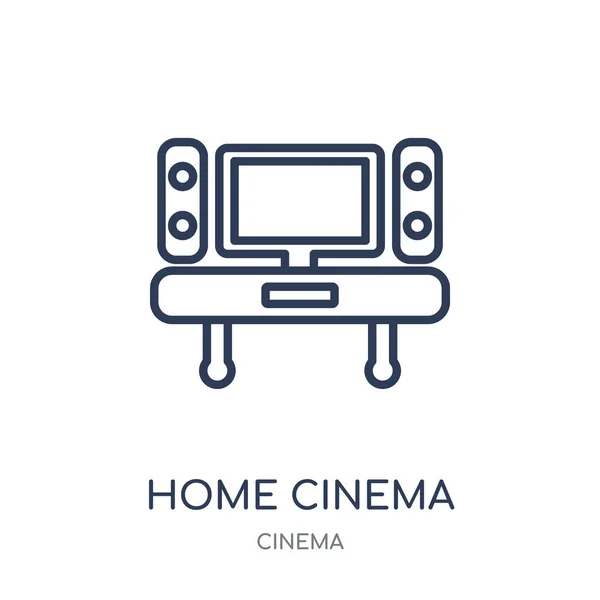 Thuisbioscoop Pictogram Thuisbioscoop Lineaire Symbool Ontwerp Uit Cinema Collectie Eenvoudig — Stockvector