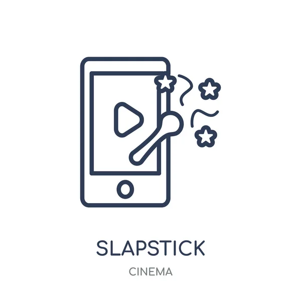 Icono Slapstick Diseño Símbolo Lineal Slapstick Colección Cinema Esquema Simple — Archivo Imágenes Vectoriales
