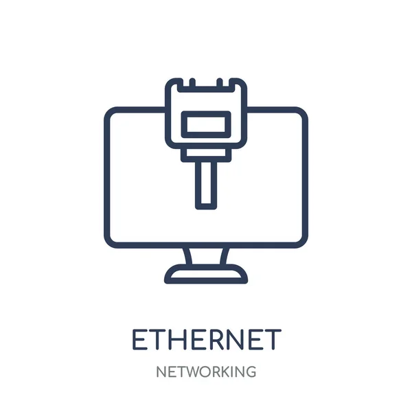 Ethernet Pictogram Ethernet Lineaire Symbool Ontwerp Uit Networking Collectie Eenvoudig — Stockvector