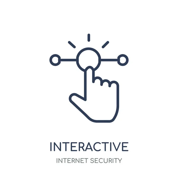 Interactive icon. Interactive linear symbol design from Internet security collection. Simple outline element vector illustration on white background.