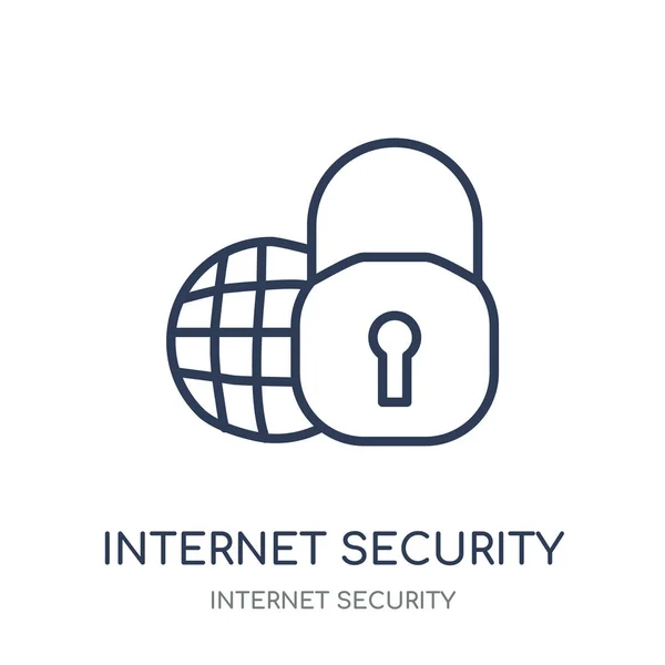 Icono Seguridad Internet Diseño Símbolo Lineal Seguridad Internet Colección Seguridad — Vector de stock