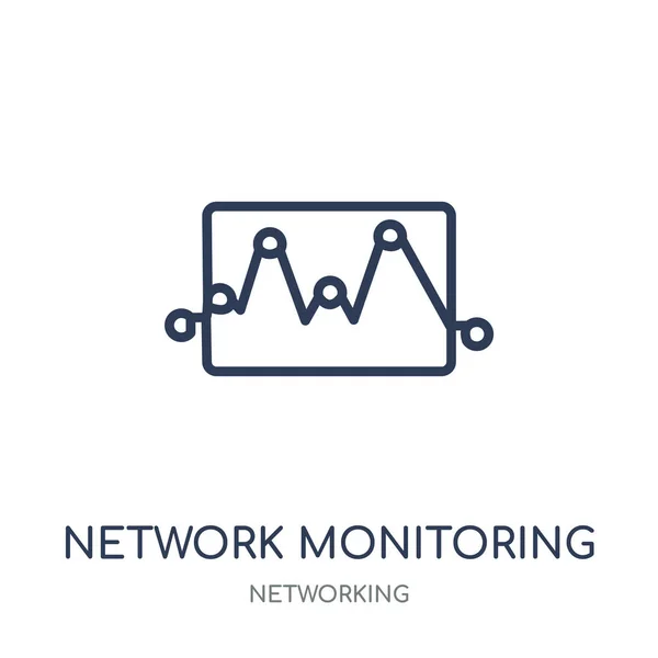 Icono Monitoreo Red Network Monitoring Diseño Símbolos Lineales Colección Networking — Vector de stock