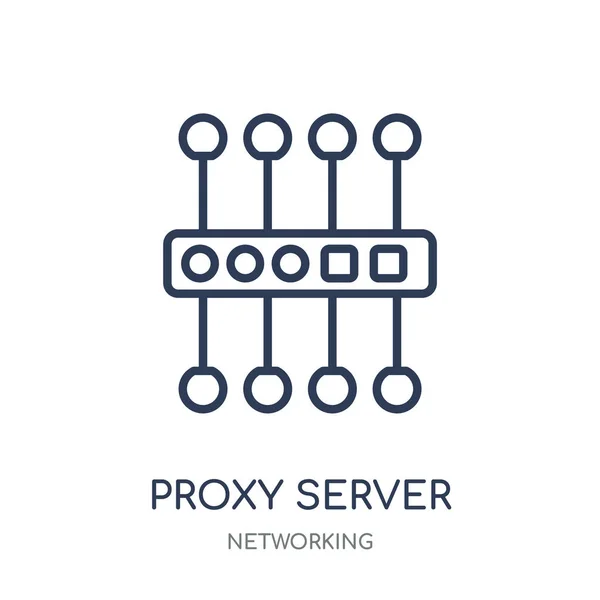 Icono Del Servidor Proxy Diseño Símbolo Lineal Del Servidor Proxy — Vector de stock