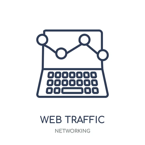 Icono Tráfico Web Diseño Símbolos Lineales Tráfico Web Colección Networking — Archivo Imágenes Vectoriales