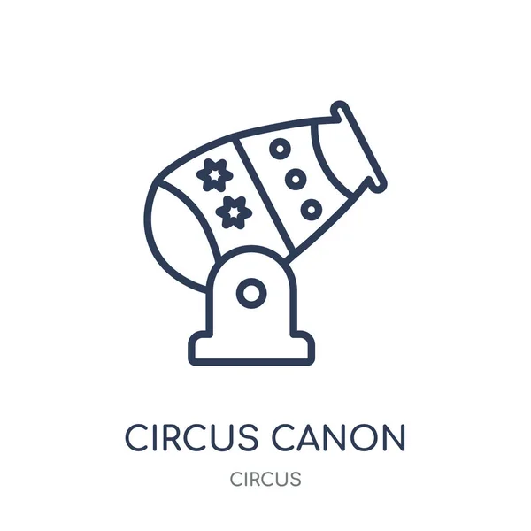 Icono Del Circo Canon Diseño Símbolo Lineal Circus Canon Colección — Vector de stock