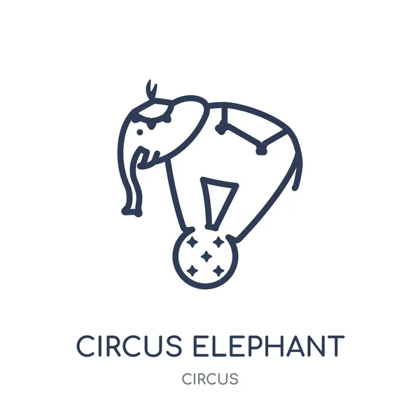 Cirkuszi Elefánt Ikonra Cirkuszi Elefánt Lineáris Szimbólum Design Gyűjtemény Cirkusz — Stock Vector