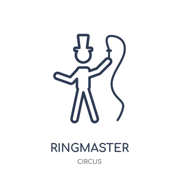 Icono Del Maestro Ceremonias Diseño Símbolo Lineal Ringmaster Colección Circus — Vector de stock