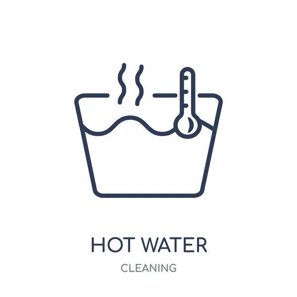 Значок Горячей Воды Линейный Дизайн Горячей Воды Коллекции Cleaning Простая — стоковый вектор
