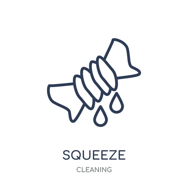 Appuyez Sur Icône Squeeze Conception Symbole Linéaire Collection Nettoyage Illustration — Image vectorielle