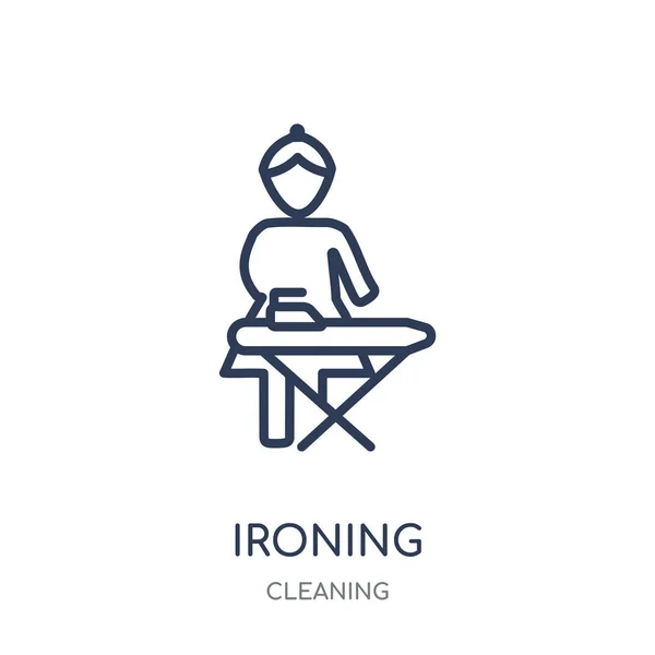 Ikon Setrika Ironing Desain Simbol Linier Dari Koleksi Cleaning Ilustrasi - Stok Vektor