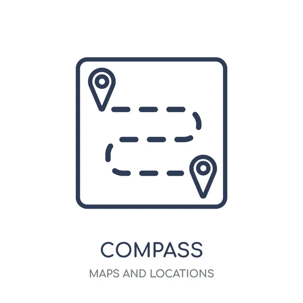 Compass Icon Compass Linear Symbol Design Maps Locations Collection Simple — Stock Vector