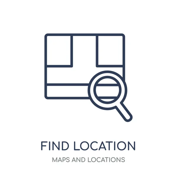 Find Location Icon Find Location Linear Symbol Design Maps Locations — Stock Vector