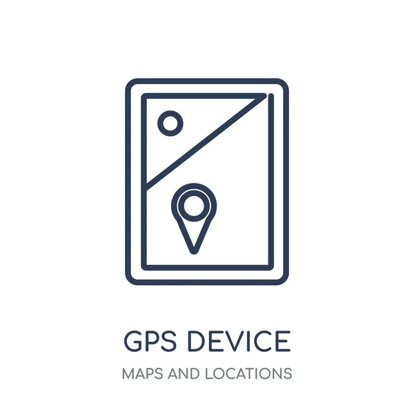 Icono Del Dispositivo Gps Diseño Símbolos Lineales Del Dispositivo Gps — Archivo Imágenes Vectoriales