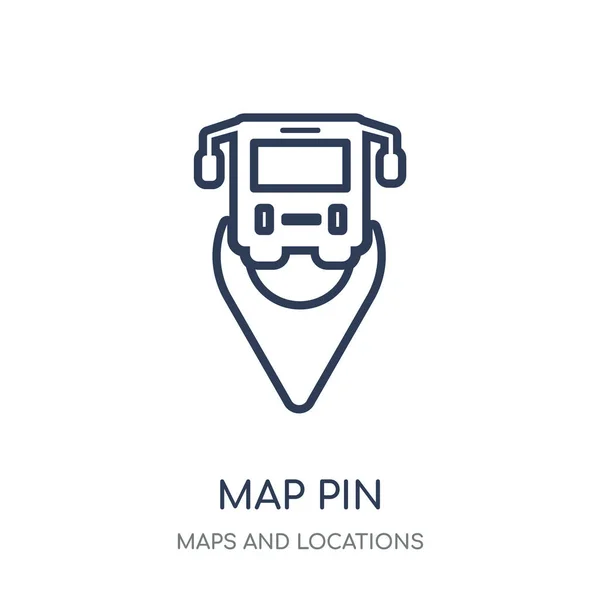 Mapa Pin Icono Mapa Diseño Símbolo Lineal Pin Colección Maps — Archivo Imágenes Vectoriales
