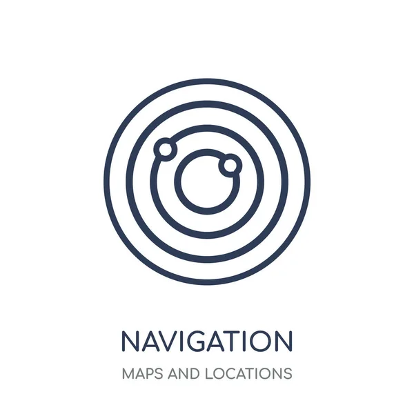 Navigationsleiste Lineares Design Linearer Symbole Aus Der Karten Und Standortsammlung — Stockvektor