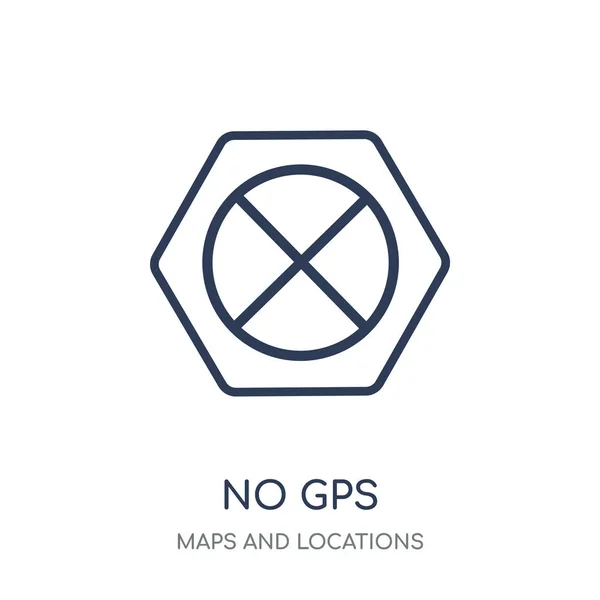 Nenhum Ícone Gps Nenhum Design Símbolo Linear Gps Coleção Mapas —  Vetores de Stock