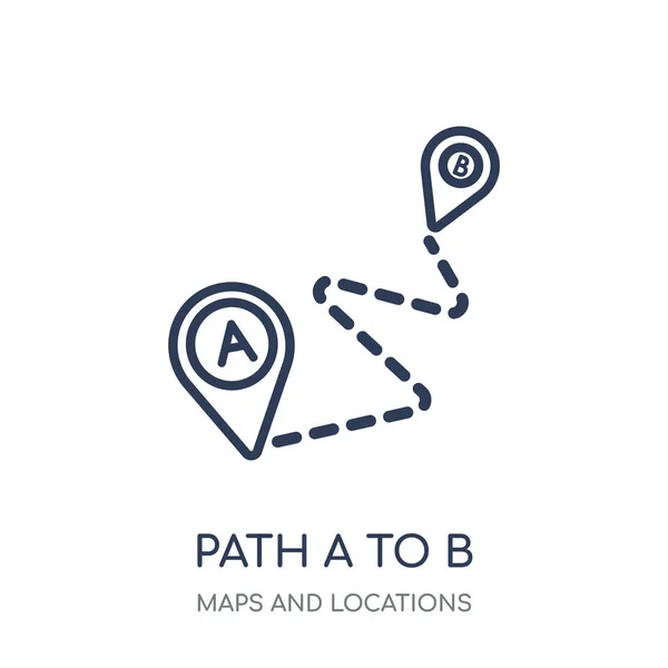 Pfad Nach Icon Path Bis Lineares Symboldesign Aus Der Karten — Stockvektor
