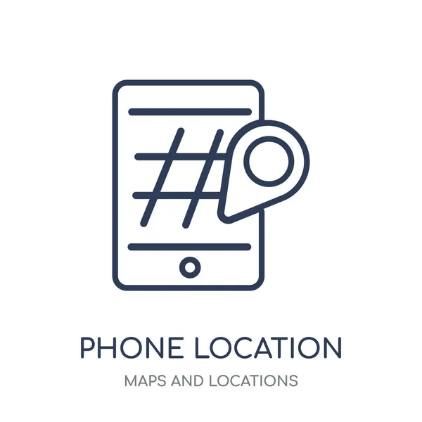 Locatie Telefoonpictogram Telefoon Locatie Lineaire Symbool Ontwerp Uit Collectie Van — Stockvector