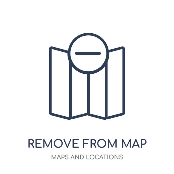 Supprimer Icône Carte Supprimer Map Linear Symbol Design Maps Locations — Image vectorielle